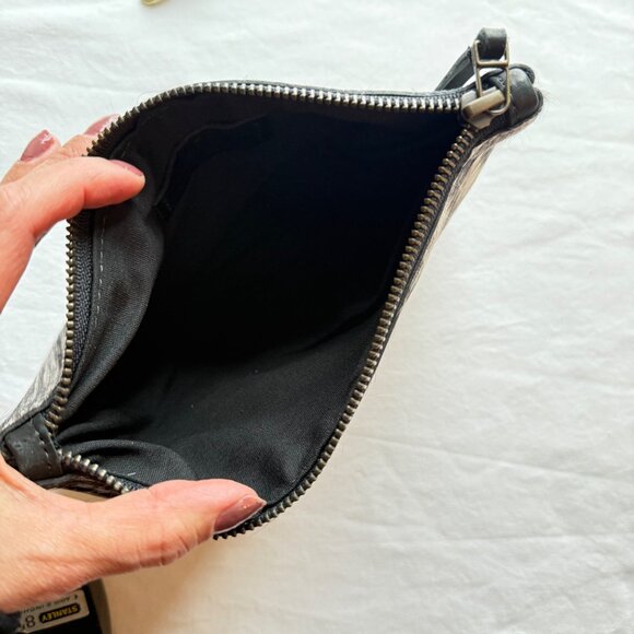 Cowhide Leather Zippered Wristlet Clutch By Prime&Rue - 9" - Picture 6 of 8